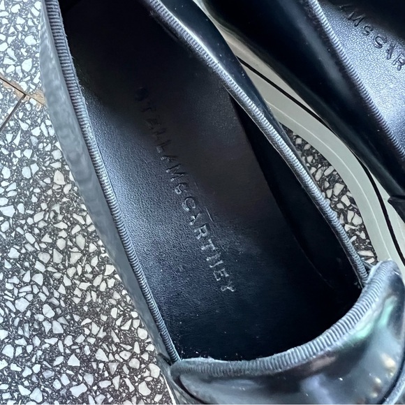 Stella McCartney Black and Gold Platform Loafers - Picture 4 of 12